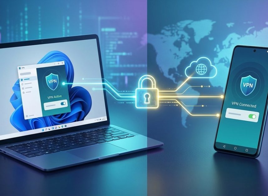 راهنمای گام به گام نصب و تنظیم VPN روی ویندوز و اندروید در سال ۲۰۲۶
